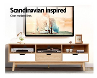 Artiss TV Cabinet Entertainment Unit Stand Wooden Storage 140cm Scandinavian