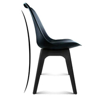 Artiss Set of 4 Retro Padded Dining Chair - Black