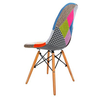 Artiss Set of 4 Retro Beech Fabric Dining Chair - Multi Colour