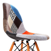 Artiss Set of 4 Retro Beech Fabric Dining Chair - Multi Colour
