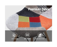 Artiss Set of 4 Retro Beech Fabric Dining Chair - Multi Colour