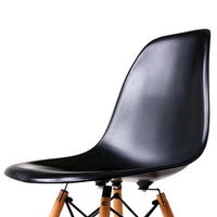 Artiss Set of 4 Retro Beech Wood Dining Chair - Black