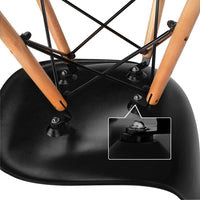 Artiss Set of 4 Retro Beech Wood Dining Chair - Black