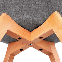 Artiss Set of 2 Retro Beech Fabric Dining Chair - Light Grey