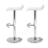 Artiss Set of 2 PU Leather Wave Style Bar Stools - White