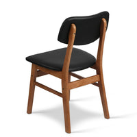 Artiss Set of 2 Wood & PVC Dining Chairs - Black