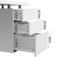 Artiss Metal Desk with 3 Drawers - White