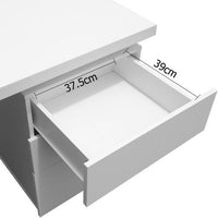 Artiss Metal Desk with 3 Drawers - White