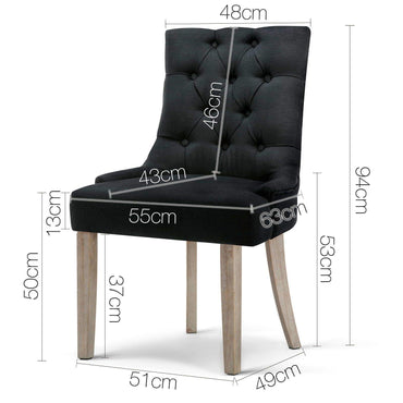 Artiss French Provincial Dining Chair - Black