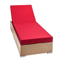Gardeon Outdoor Wicker Sun Lounge - Natural Brown