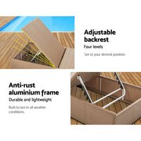 Gardeon Outdoor Wicker Sun Lounge - Natural Brown