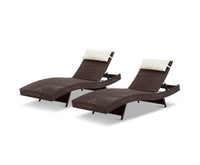 Gardeon Set of 2 Outdoor Wicker Sun Lounges - Brown