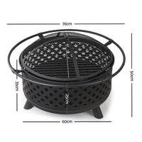 Fire Pit BBQ Grill Smoker Portable Outdoor Fireplace Patio Heater Pits 30"