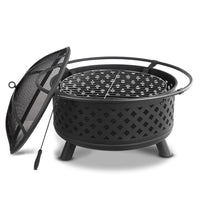 Fire Pit BBQ Grill Smoker Portable Outdoor Fireplace Patio Heater Pits 30"