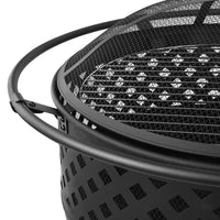 Fire Pit BBQ Grill Smoker Portable Outdoor Fireplace Patio Heater Pits 30"