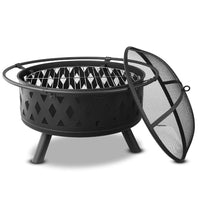 Fire Pit BBQ Charcoal Grill Ring Portable Outdoor Kitchen Fireplace 32"