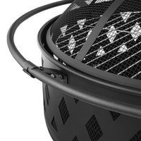 Fire Pit BBQ Charcoal Grill Ring Portable Outdoor Kitchen Fireplace 32"