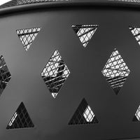 Fire Pit BBQ Charcoal Grill Ring Portable Outdoor Kitchen Fireplace 32"