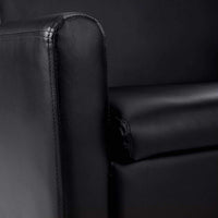 Keezi Kids Sofa Storage Armchair 2 Seater Black PU Leather Children Chair Couch