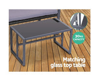 Gardeon 4PC Outdoor Furniture Patio Table Chair Black