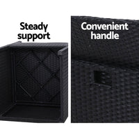 2x Outdoor Dining Chairs Wicker Chair Patio Garden Furniture Setting Lounge Cafe Cushion Bistro Set Gardeon Black