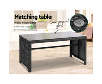 Gardeon Set of 4 Outdoor Lounge Setting Rattan Patio Wicker Dining Set Black