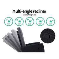 2PC Sun lounge Recliner Chair Wicker Lounger Sofa Day Bed Outdoor Chairs Patio Furniture Garden Cushion Ottoman Gardeon