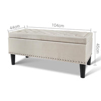 Artiss Fabric Storage Ottoman - Beige