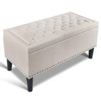 Artiss Fabric Storage Ottoman - Beige