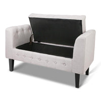 Artiss Fabric Storage Ottoman - Beige