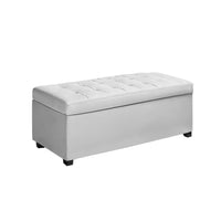 Artiss Large PU Leather Storage Ottoman - White