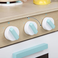 Keezi Kids Wooden Kitchen Play Set - Natural & White