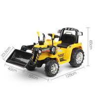 Kid's Electric Ride On Bulldozer Loader Digger - Yellow