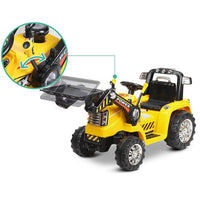 Kid's Electric Ride On Bulldozer Loader Digger - Yellow