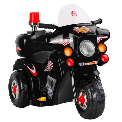 Kid's Ride on Police Patrol Motorbike - Black