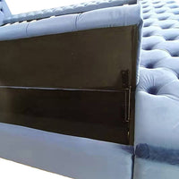 Anna Bedframe King Size Velvet Fabric Blue Colour