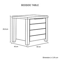 Cielo Bedside Table With Drawer White Ash