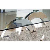 Gracy Stainless Steel Glossy Base Dining Table