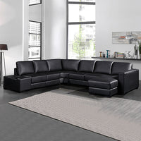 Diva Sofa U Shape Large Size Black Colour Bonded Leather