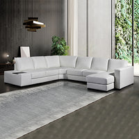 Diva Sofa U Shape Large Size White Colour Bonded Leather