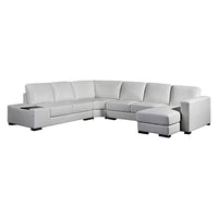 Diva Sofa U Shape Large Size White Colour Bonded Leather