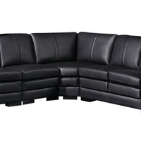 Majestic Sofa Large Size Black Colour Bonded Leather