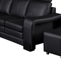 Majestic Sofa Large Size Black Colour Bonded Leather