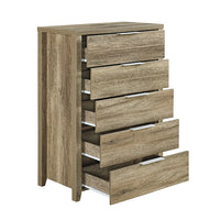 Cielo Tallboy Bedroom Drawer Cabinet Oak
