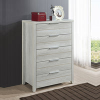 Cielo Tallboy White Bedroom Drawer Cabinet Ash