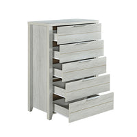 Cielo Tallboy White Bedroom Drawer Cabinet Ash