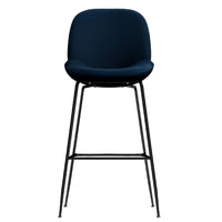 Avery Classic Black Velvet Barstool Set of 2