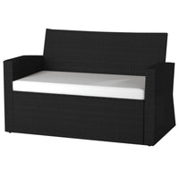 Corby 4 Seater Rattan Outdoor Sofa Lounge Set Black