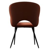 Jessi Orange Velvet Dining Chair with Arm Rest Set of 2