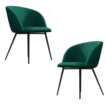 Mid-Century Teal Velvet Dining Chair Set of 2